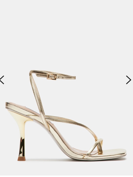 Steve Madden Shoes - Steve Madden Annie Metallic Gold Strappy Ankle‑Tie Heels